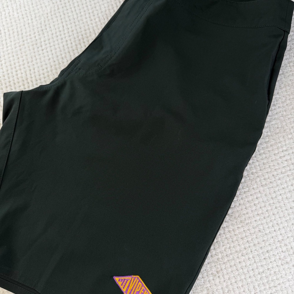 Pit Viper Mens Black Board Shorts Purple Lace Up Performance Swim Trunks Size L